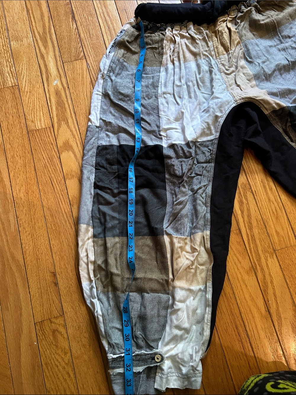 Free People Patchwork Joggers in Black, Gray & Cream NWTS - Picture 8 of 11